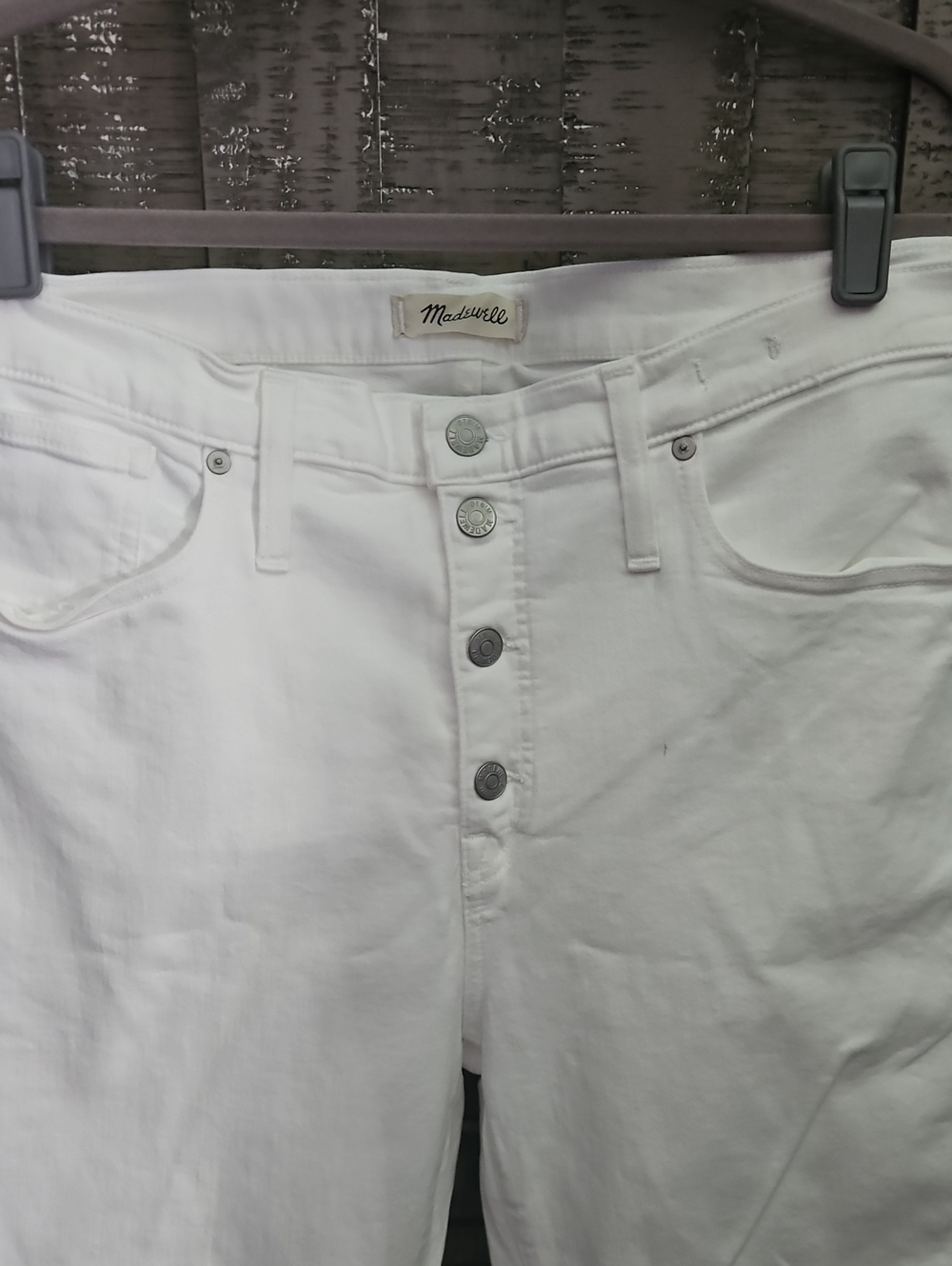 Madewell White Button-Fly Denim Jeans